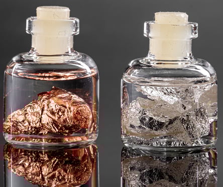 copper and silver nuggets